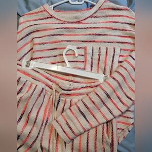 Lou & Grey Neon Striped Terry Top and Shorts Set